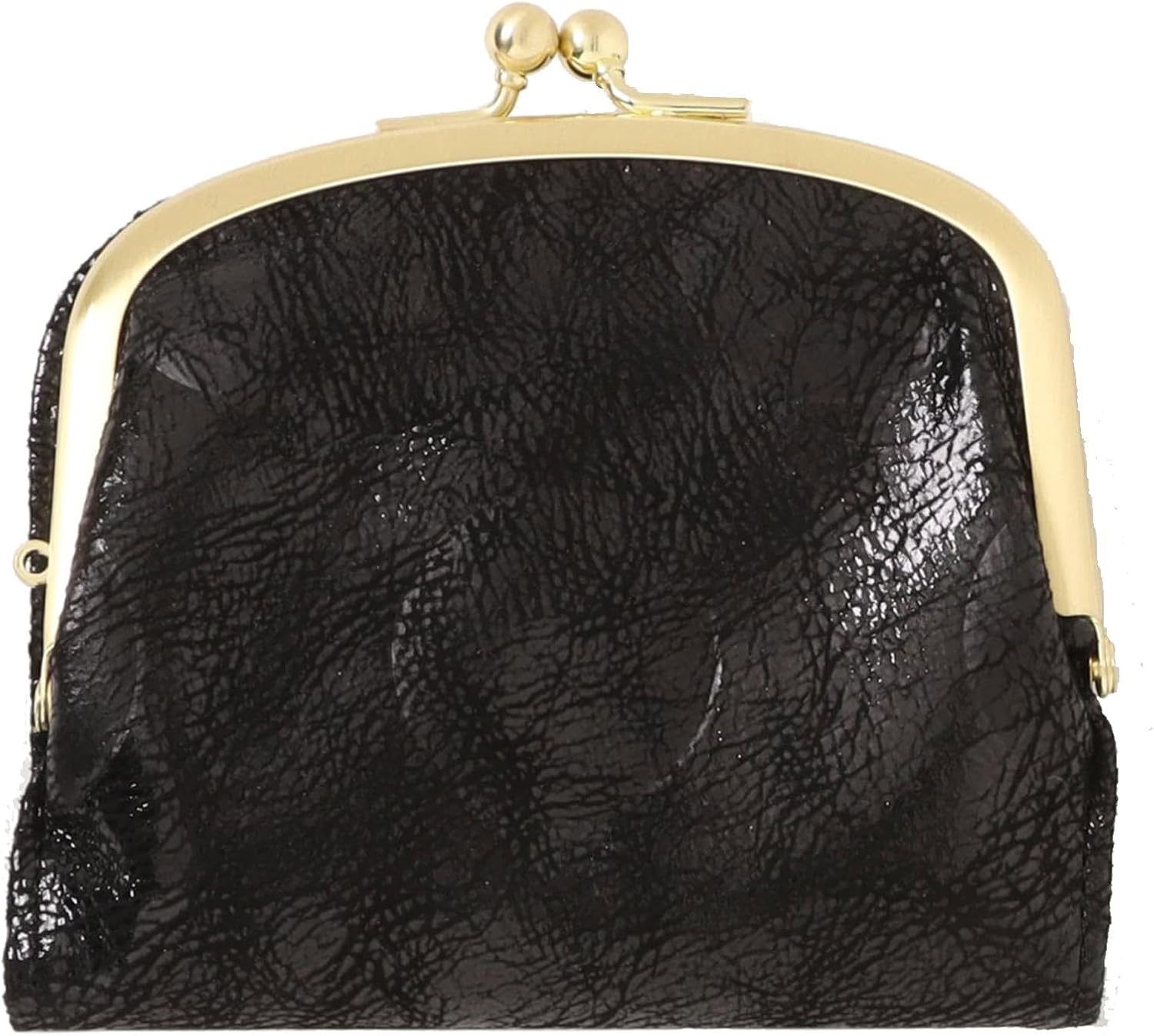 zucchero 二つ折り財布 がま口 ドット柄 ブロンズ コンパクト 高級感